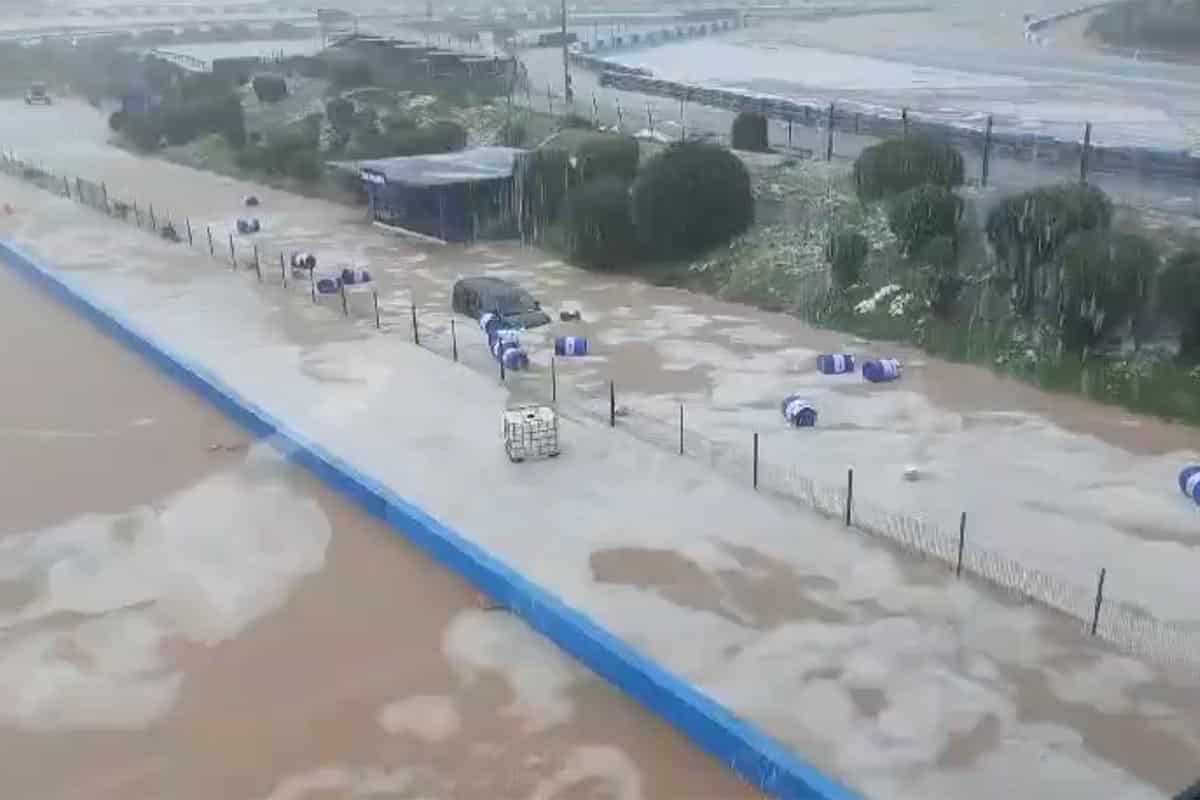 El Circuito de Jerez se inunda por completo por la DANA que castiga el sur de España