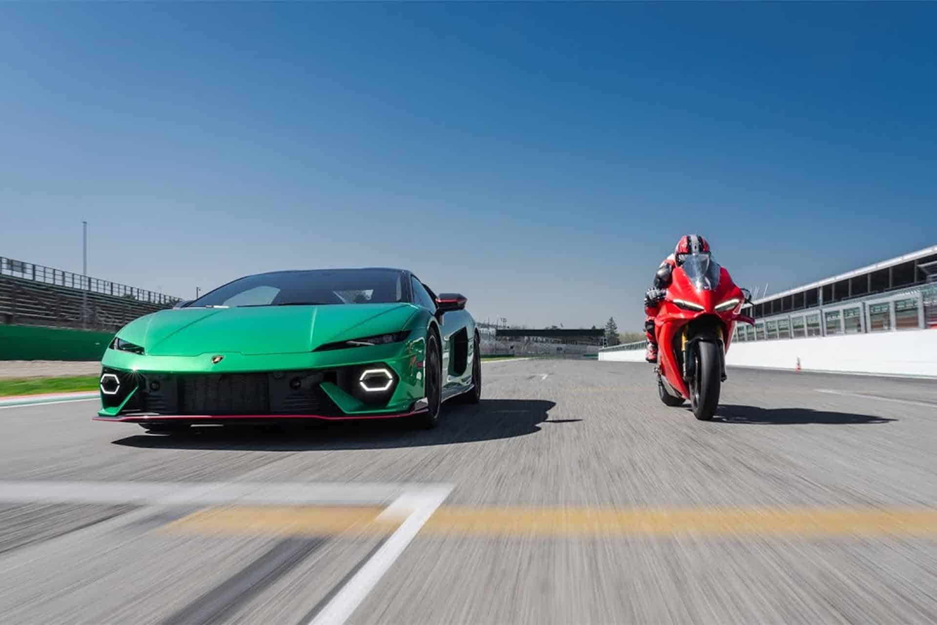 Lamborghini Temerario vs Ducati Panigale V4: duelo familiar en Imola