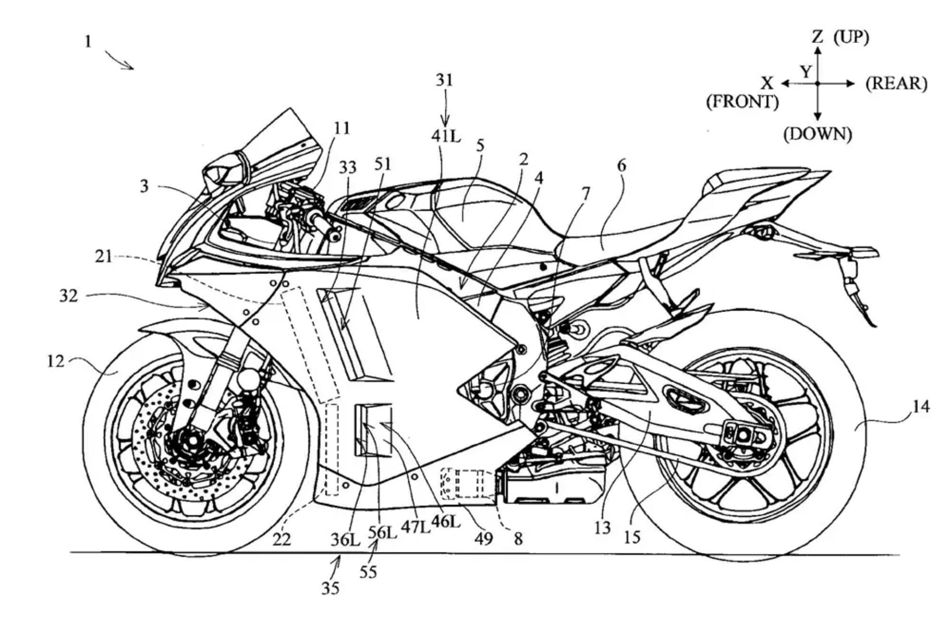 Yamaha R1 patente