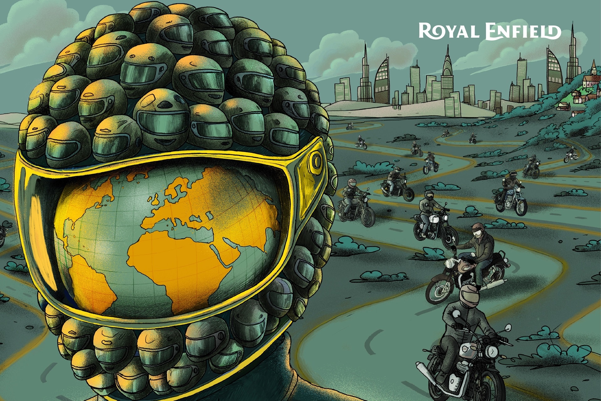 世界各地有40,000多名摩托车手召集了皇家恩菲尔德（Royal Enfield）2025年的骑行