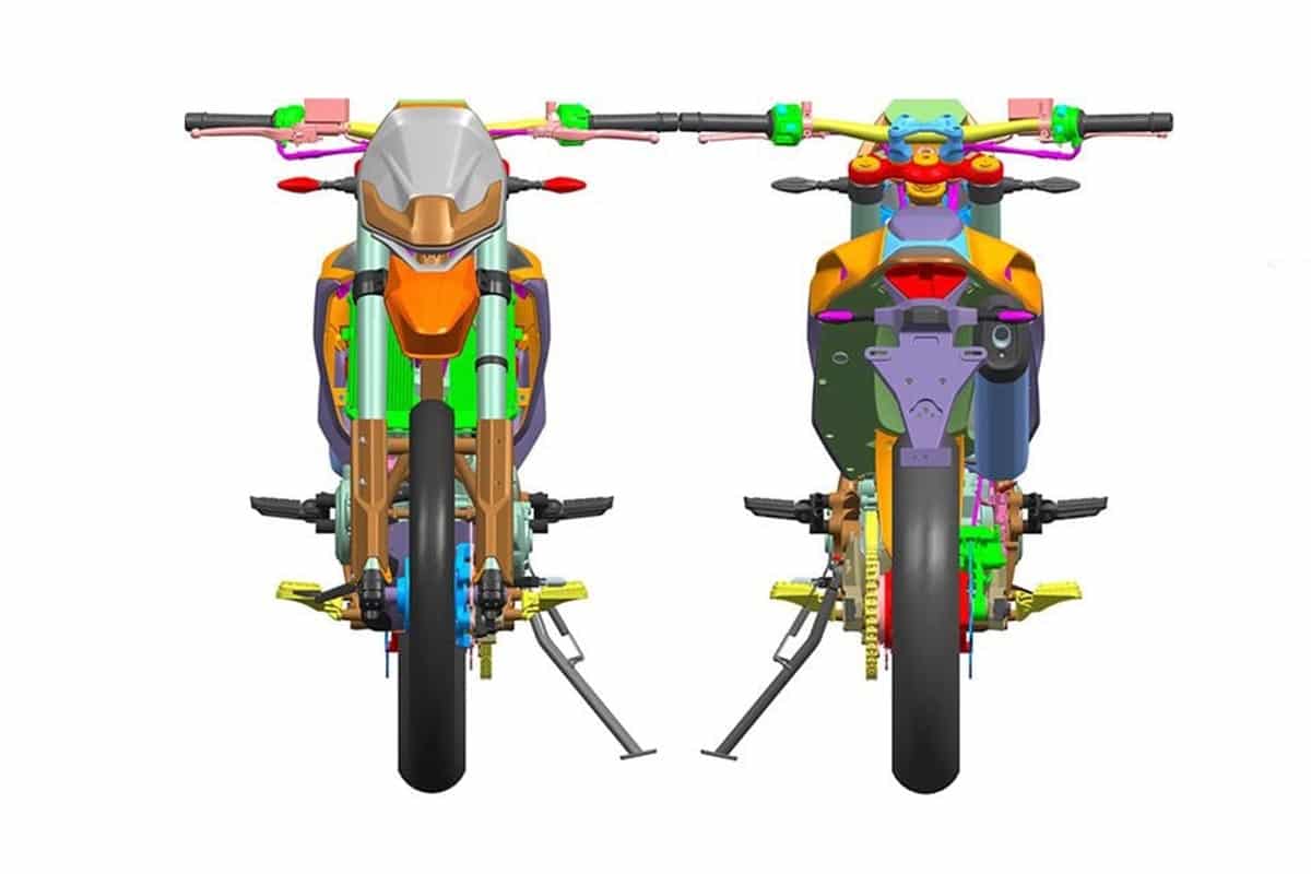 设计显示了两辆摩托车之间的差异