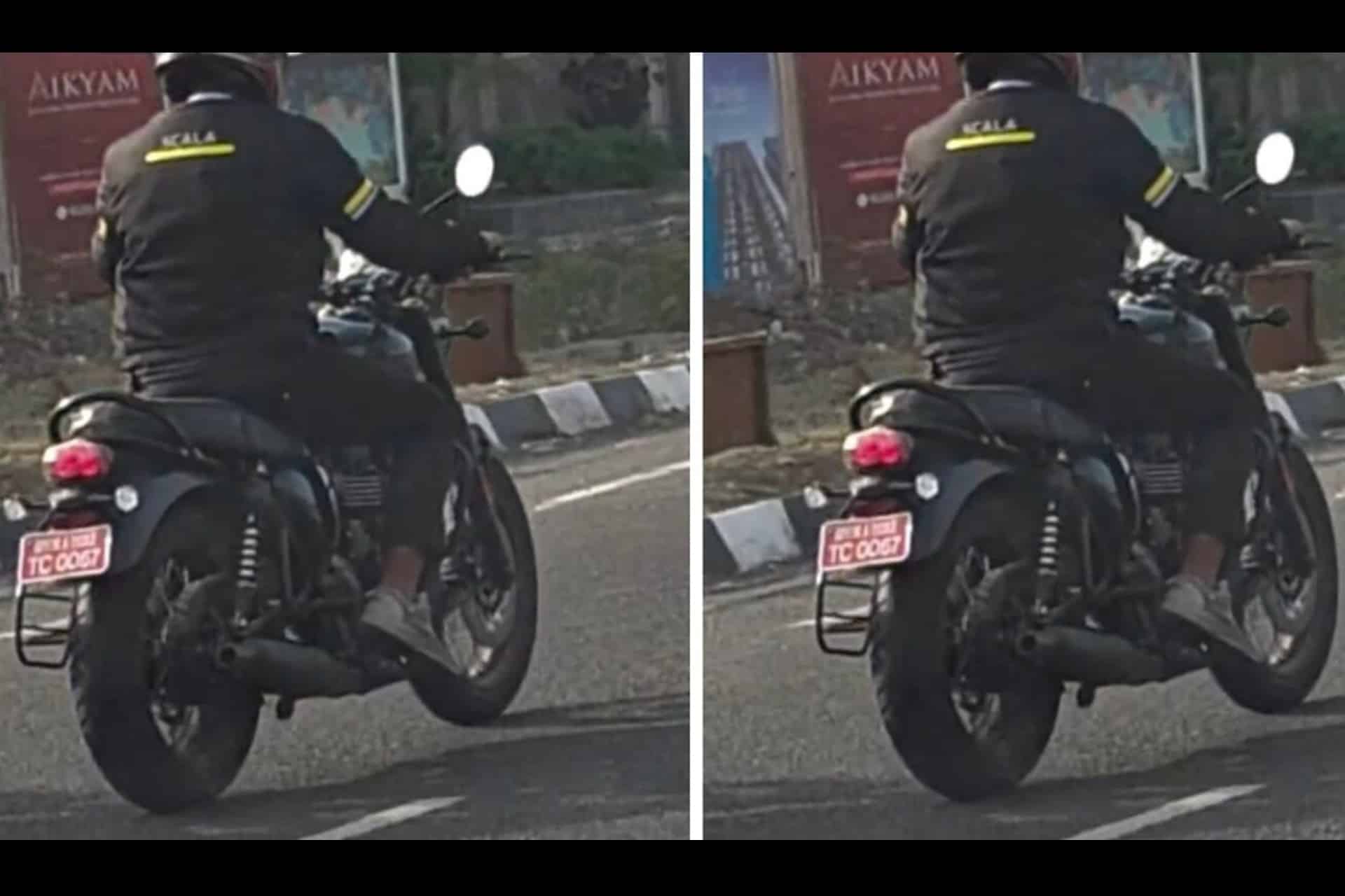 La futura Bonneville 400 vuelve a dejarse ver entre el tráfico indio