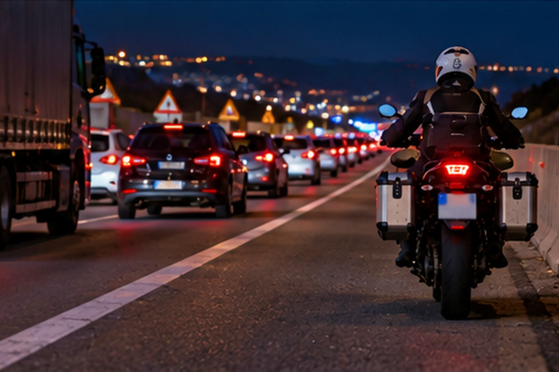 路肩上的摩托车 2026 年加泰罗尼亚交通法规